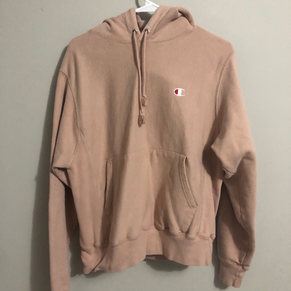 Large pink champion hoodie